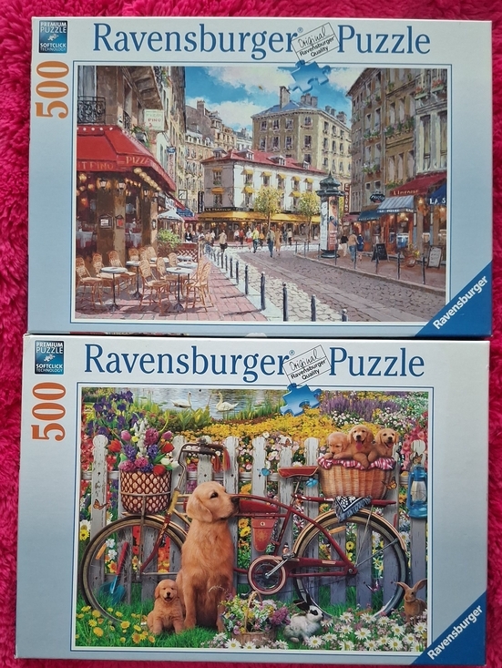 Ravensburger Other - Ravensburger 500-Piece Puzzle Set - Scenic Café & Puppies